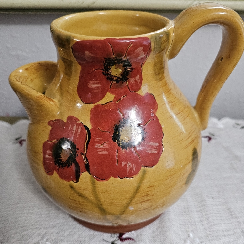 Ambiance Fleur Rouge 80 oz Lipped Picture with Red Poppies Flowers